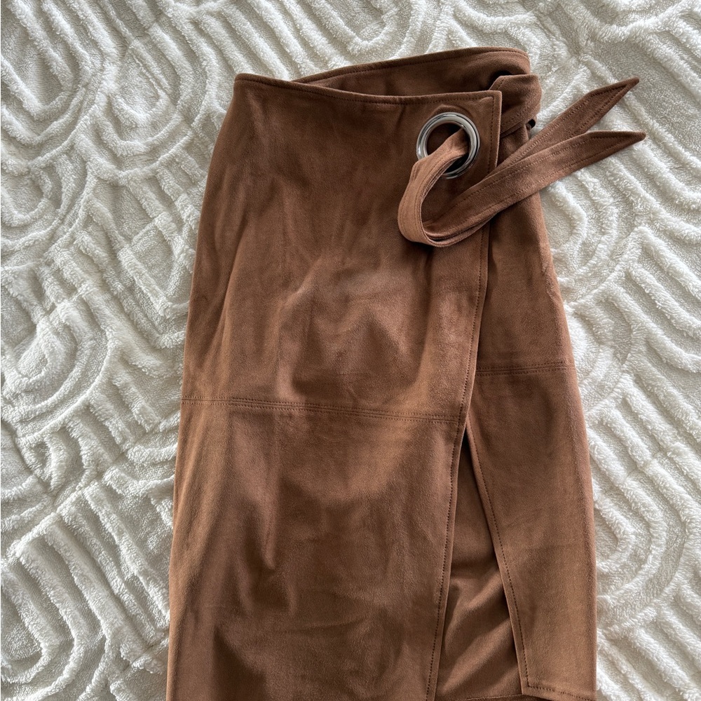 Express Brown Wrap Skirt
